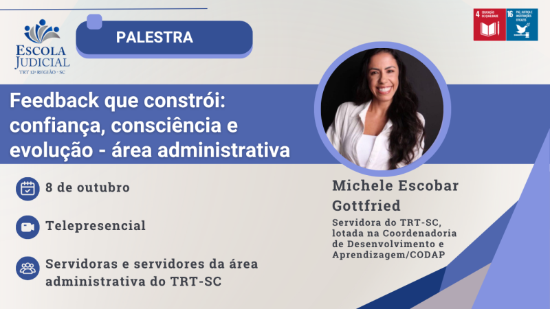 Palestra Feedback que constrói confiança, consciência e evolução - área administrativa