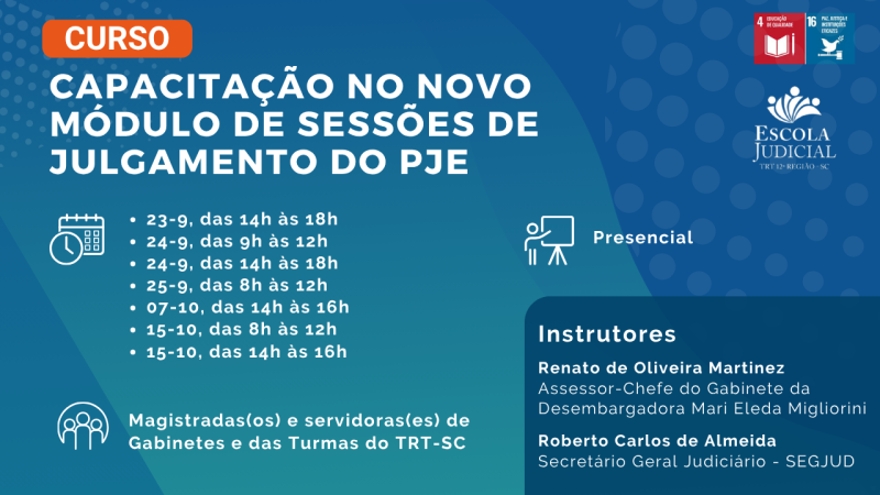 Capacitação no novo módulo de sessões de julgamento do PJe