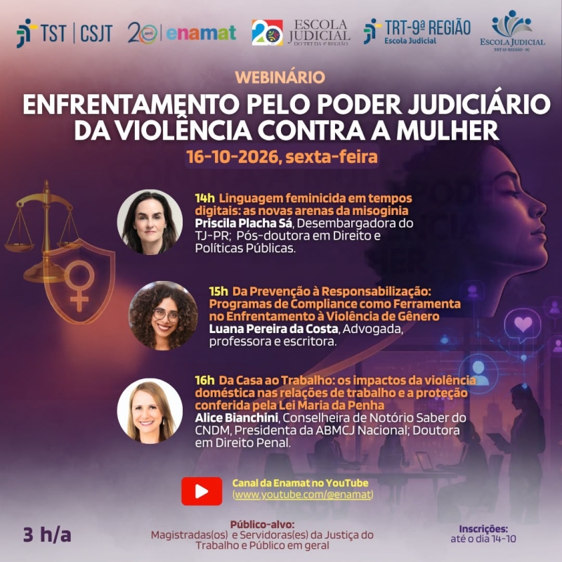 Webinário Enfrentamento pelo Poder Judiciário da violência contra a mulher