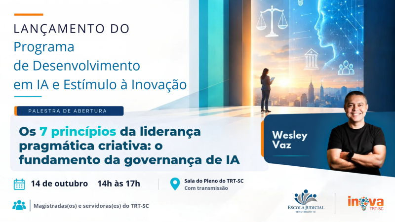 Palestra: Os 7 princípios da liderança pragmática criativa: o fundamento da governança de IA