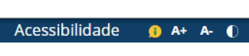 Para todos verem: Imagem bem de perto do cabeçalho do site parte de acessibilidade.