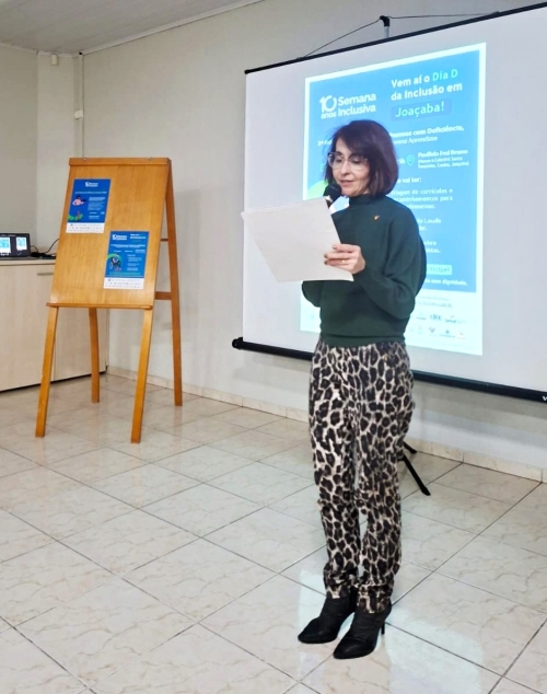 Juíza Lisiane, organizadora do 2º Feirão de Vagas de Aprendizagem e para Pessoas com Deficiência de Joaçaba e Região