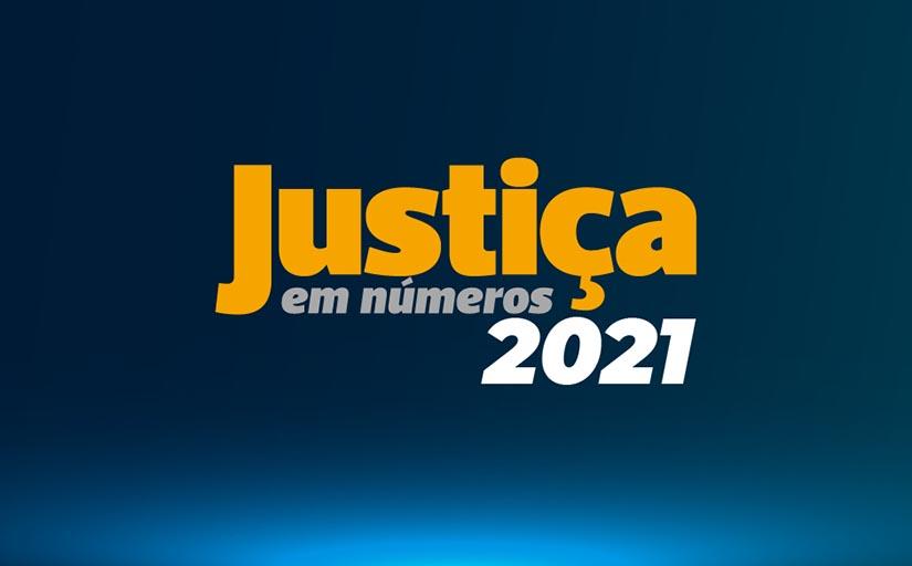 Banner do relatório Justiça em Números 2021 (alta resolução)