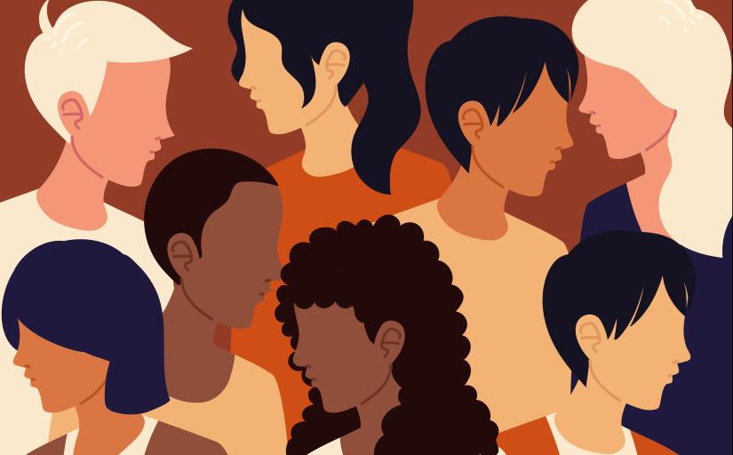 banner mostra uma ilustração de grupo de pessoas representando a diversidade