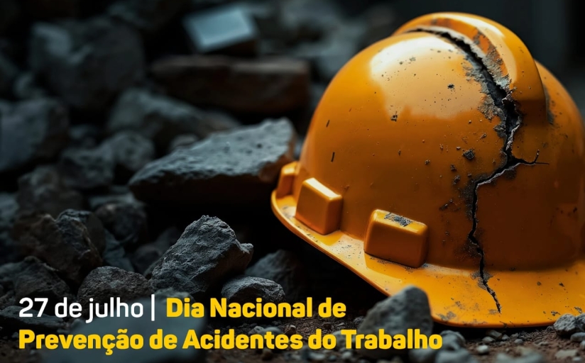 Imagem de um capacete de obras com uma rachadura
