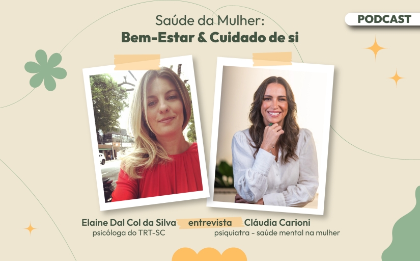 Arte de lançamento do podcast sobre saude da mulher claudia carioni