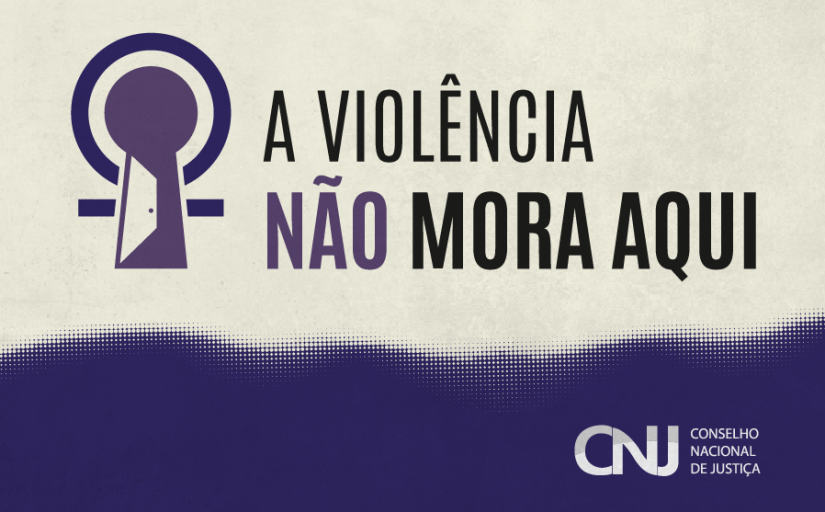 Imagem ilustrativa com o texto: a violência não mora aqui