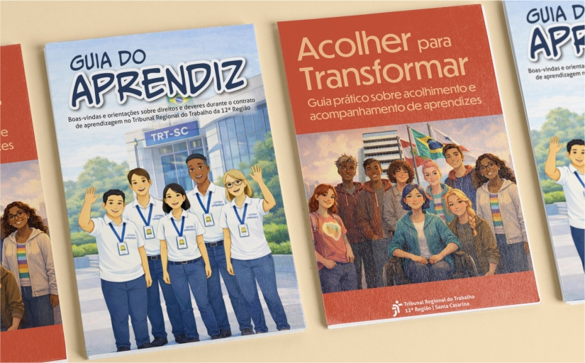 Arte mostra as capas do Guia do Aprendiz e do Guia para Monitores