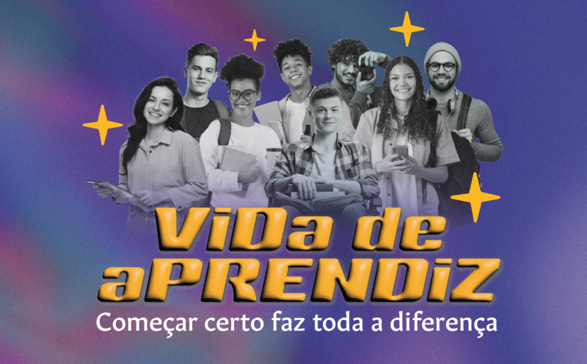 Imagem ilustrativa com o texto: vida de aprendiz