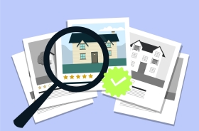 Imagem ilustrativa com uma lupa em cima de uma casa