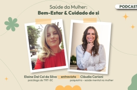 Arte de lançamento do podcast sobre saude da mulher claudia carioni