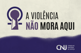 Imagem ilustrativa com o texto: a violência não mora aqui