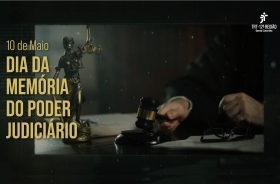 Imagem ilustrativa com o texto: 10 de maio dia da memória do poder judiciário