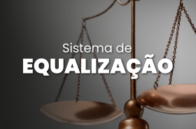 foto de perto da balança da justiça e o texto: sistema de equalização