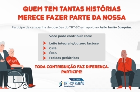 Arte de divulgação da campanha de arrecadação em prol do Asilo Irmão Joaquim