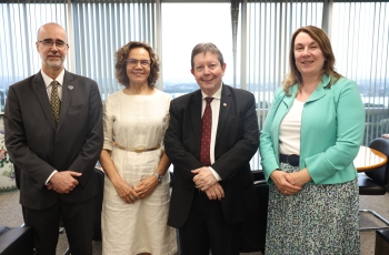 Magistrados do TRT-SC com o corregedor-geral da JT, ministro Pimenta Freire