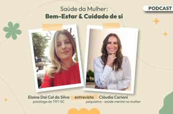 Arte de lançamento do podcast sobre saude da mulher claudia carioni