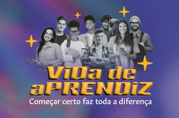 Imagem ilustrativa com o texto: vida de aprendiz