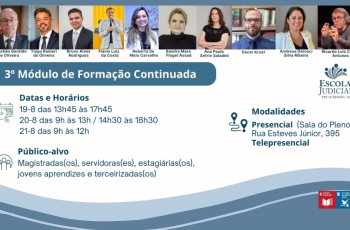 Banner de divulgação do 3º Módulo. Informações constam na matéria